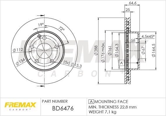 Disque de frein FREMAX BD-6476