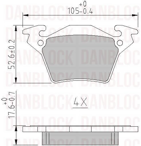 Kit de plaquettes de frein, frein à disque DANBLOCK DB 510823