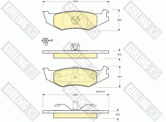 Kit de plaquettes de frein, frein à disque GIRLING 6140125