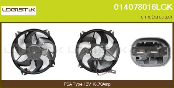 Moteur électrique, ventilateur pour radiateurs LGK 014078016LGK