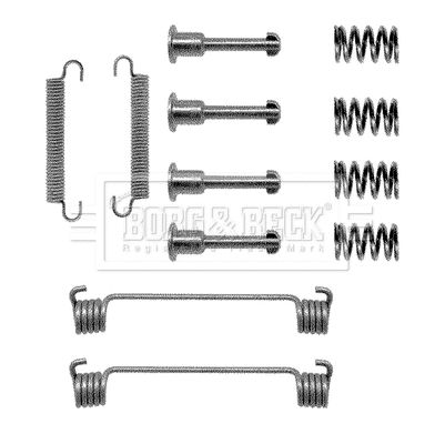 Kit d'accessoires, mâchoires de frein de stationnement BORG & BECK BBK6082