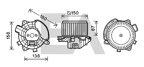 Moteur électrique, pulseur d'air habitacle EACLIMA 42A25018