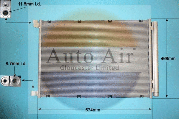 Condenseur, climatisation AUTO AIR GLOUCESTER 16-9990