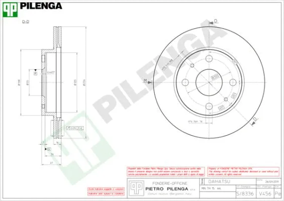 Disque de frein PILENGA V456