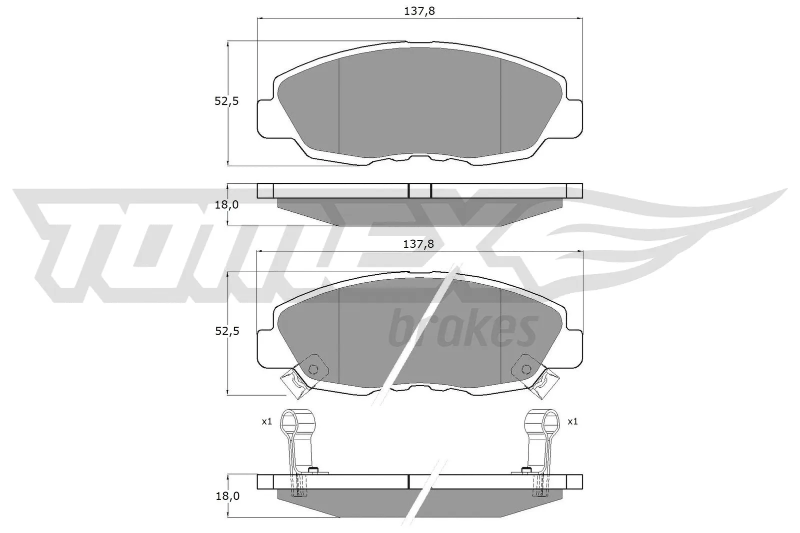 Kit de plaquettes de frein, frein à disque TOMEX Brakes TX 10-98