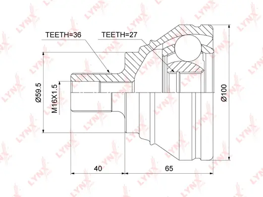 Jeu de joints, arbre de transmission LYNXAUTO CO-3821