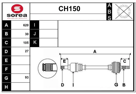 Arbre de transmission SERA CH150
