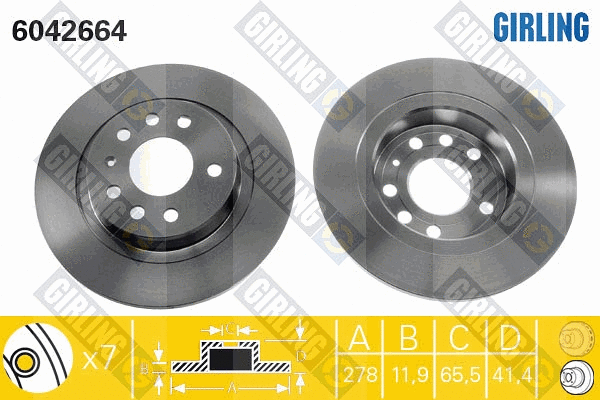 Disque de frein GIRLING 6042664