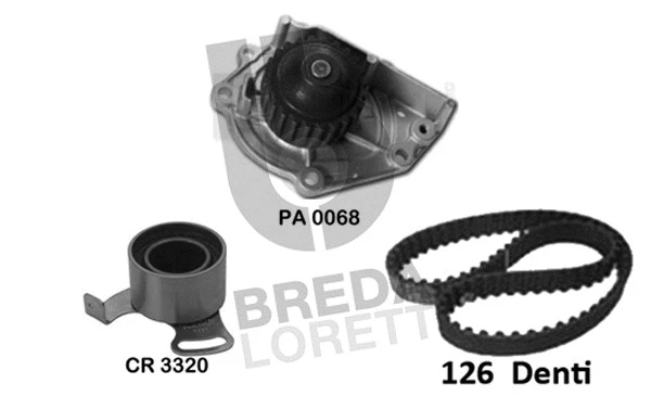 Pompe à eau + kit de courroie crantée BREDA LORETT KPA0410A