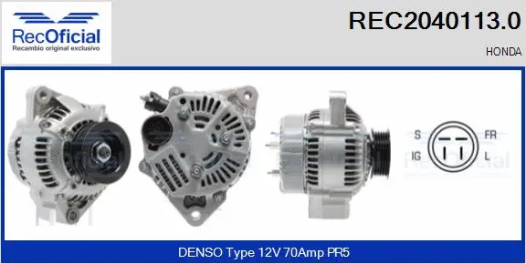 Alternateur RECOFICIAL REC2040113.0
