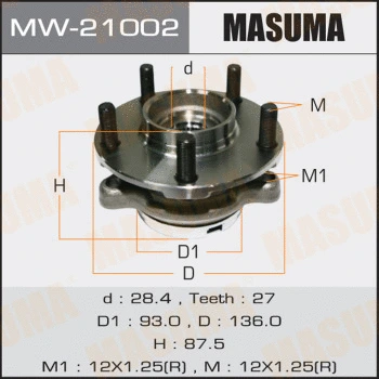 Kit de roulements de roue MASUMA MW-21002