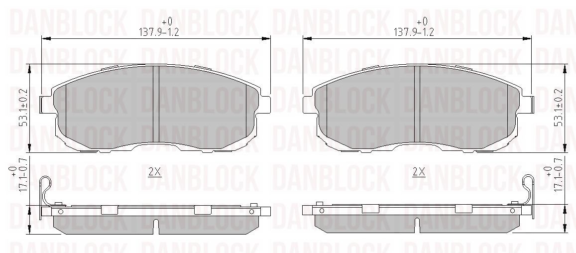 Kit de plaquettes de frein, frein à disque DANBLOCK DB 511150