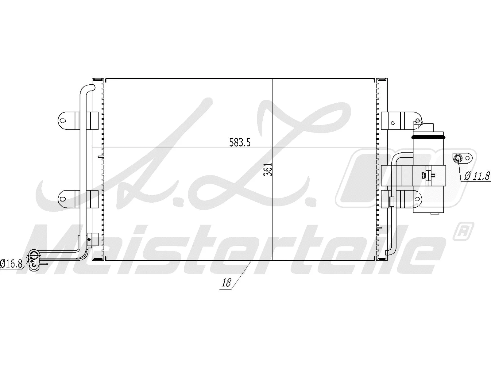 Condenseur, climatisation A.Z. Meisterteile AZMT-45-030-1102