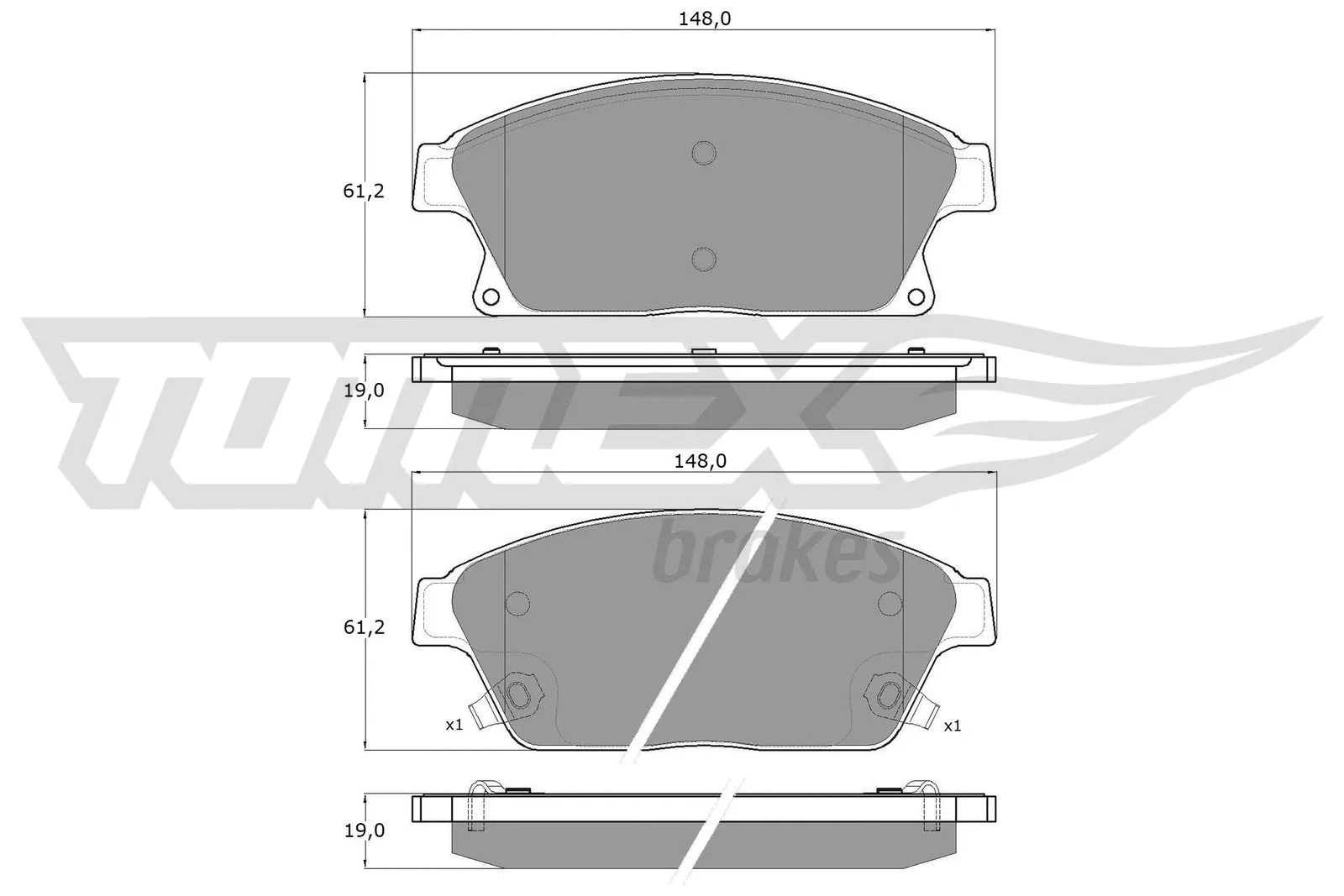 Kit de plaquettes de frein, frein à disque TOMEX Brakes TX 16-51
