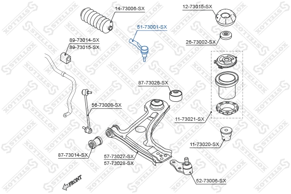 Rotule de barre de connexion STELLOX 51-73001-SX