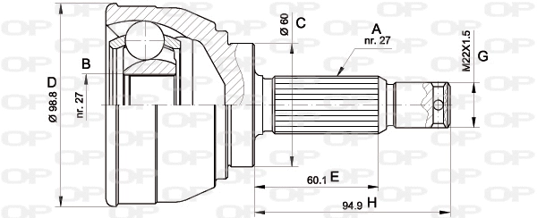 Jeu de joints, arbre de transmission OPEN PARTS CVJ5561.10