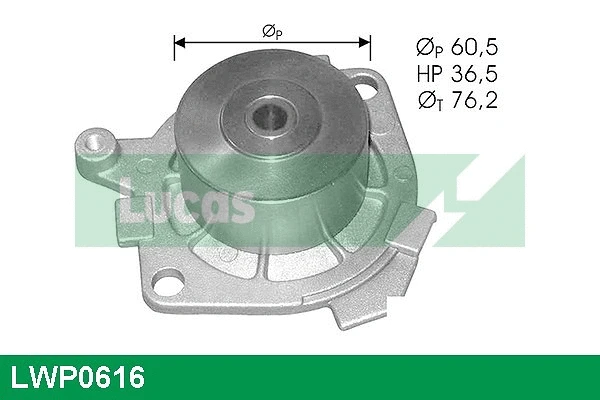 Pompe à eau, refroidissement du moteur LUCAS LWP0616