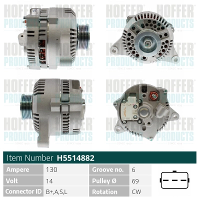 Alternateur HOFFER H5514882