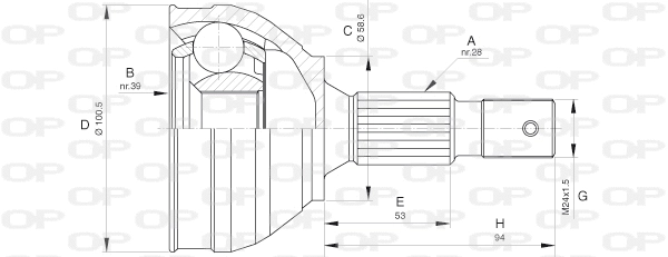 Jeu de joints, arbre de transmission OPEN PARTS CVJ5653.10