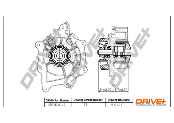 Pompe à eau, refroidissement du moteur Dr!ve+ DP2310.10.129
