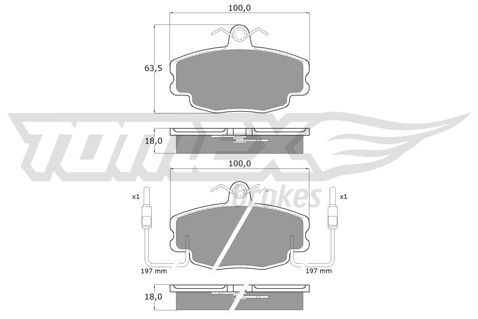 Kit de plaquettes de frein, frein à disque TOMEX Brakes TX 10-48