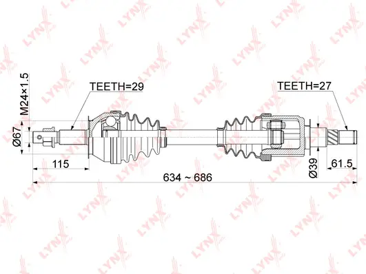 Arbre de transmission LYNXAUTO CD-1110