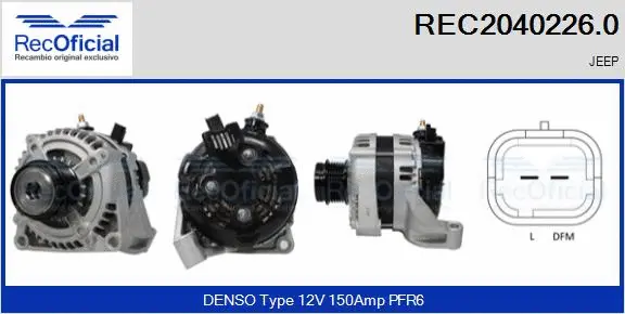 Alternateur RECOFICIAL REC2040226.0