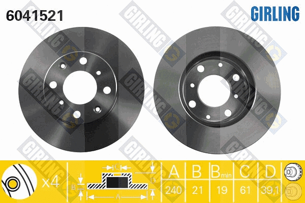 Disque de frein GIRLING 6041521