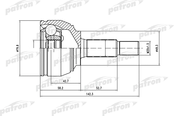 Jeu de joints, arbre de transmission PATRON PCV1443