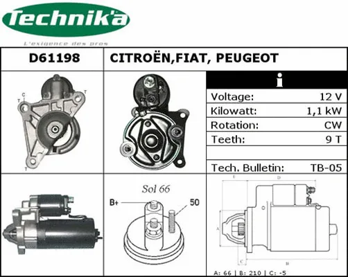 Démarreur Technika D61198