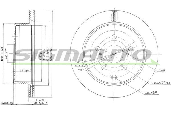 Disque de frein SIGMAUTO DBA687V