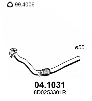 Tuyau d'échappement ASSO 04.1031
