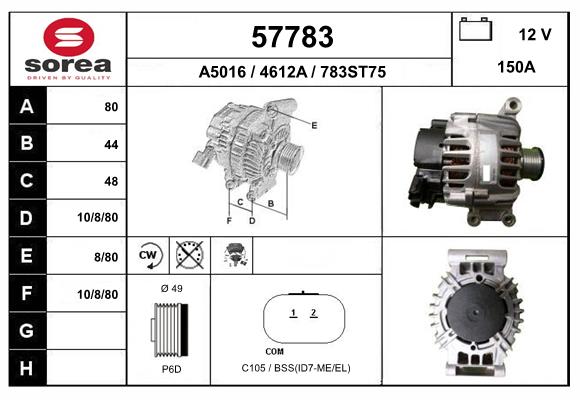 Alternateur EAI 57783
