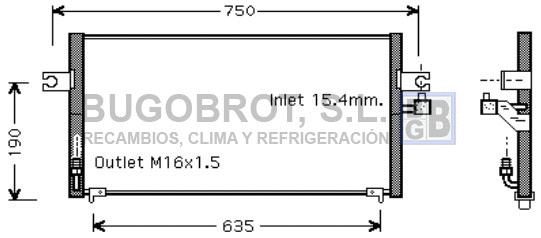 Condenseur, climatisation BUGOBROT 62-DN5243