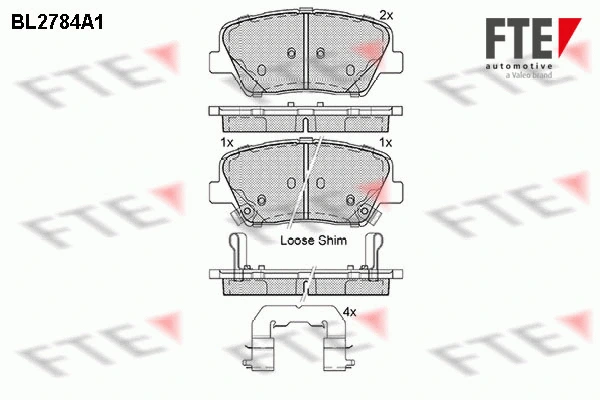 Kit de plaquettes de frein, frein à disque FTE 9010979