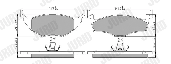 Kit de plaquettes de frein, frein à disque JURID 573040J