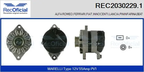 Alternateur RECOFICIAL REC2030229.1