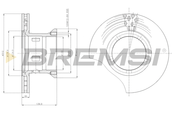 Disque de frein BREMSI CD5102V
