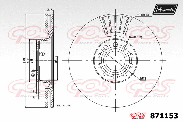 Disque de frein MAXTECH 871153