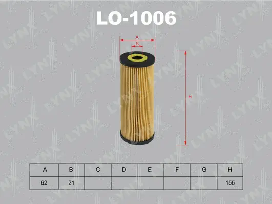 Filtre à huile LYNXAUTO LO-1006