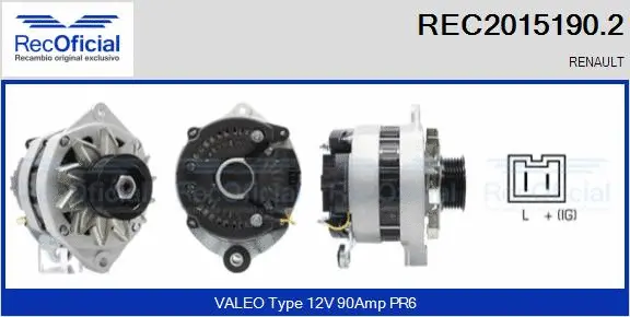 Alternateur RECOFICIAL REC2015190.2