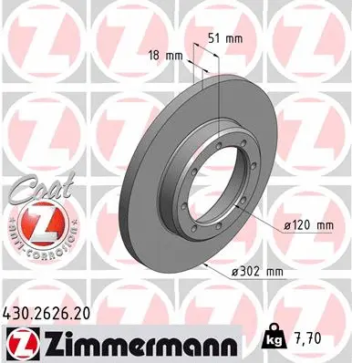 Disque de frein ZIMMERMANN 430.2626.20