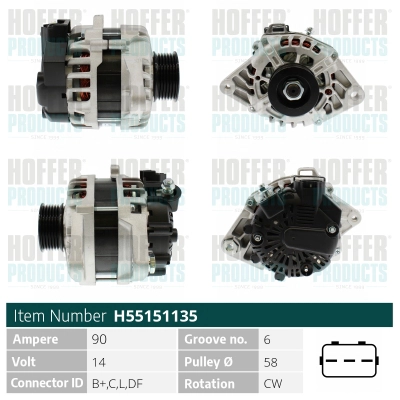 Alternateur HOFFER H55151135