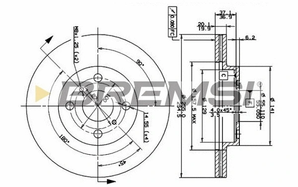 Disque de frein BREMSI CD7149V