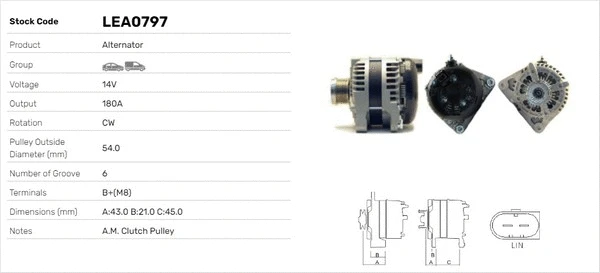 Alternateur LUSA LEA0797