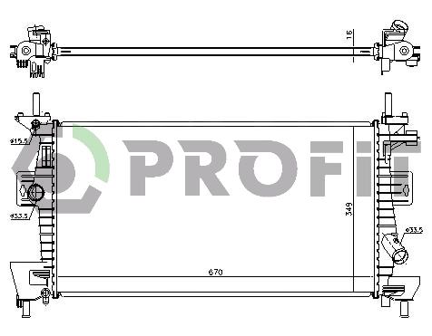 Radiateur, refroidissement du moteur PROFIT PR 2563A5