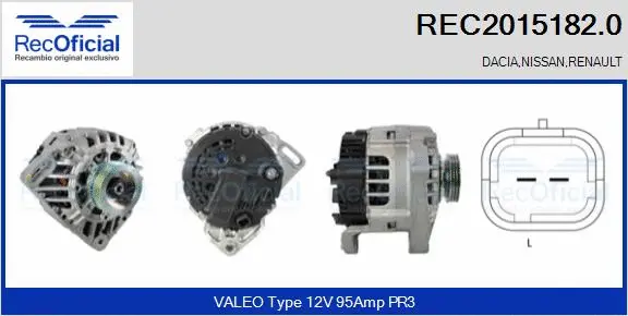 Alternateur RECOFICIAL REC2015182.0