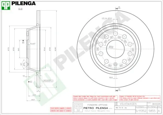 Disque de frein PILENGA 5855