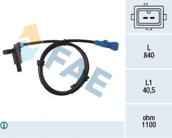 Capteur, vitesse de roue FAE 78022