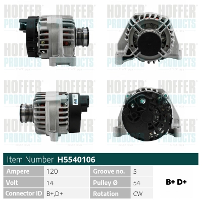 Alternateur HOFFER H5540106